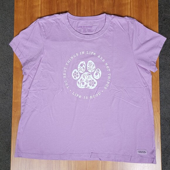 Life Is Good Lavender Pawprint The Best Things In Life Are Not Things - XL - Picture 4 of 6
